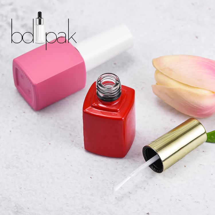 12ml Empty Fancy Custom Glass Nail Polish Bottle Design With White Or Gold Cap