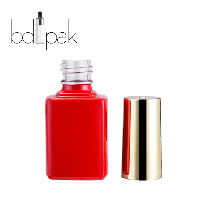 12ml Empty Fancy Custom Glass Nail Polish Bottle Design With White Or Gold Cap