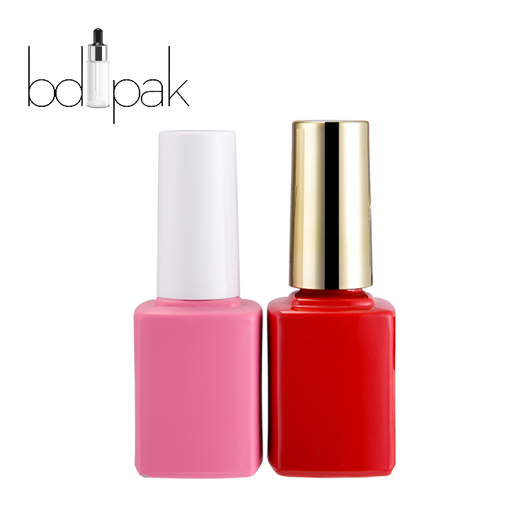 12ml Empty Fancy Custom Glass Nail Polish Bottle Design With White Or Gold Cap
