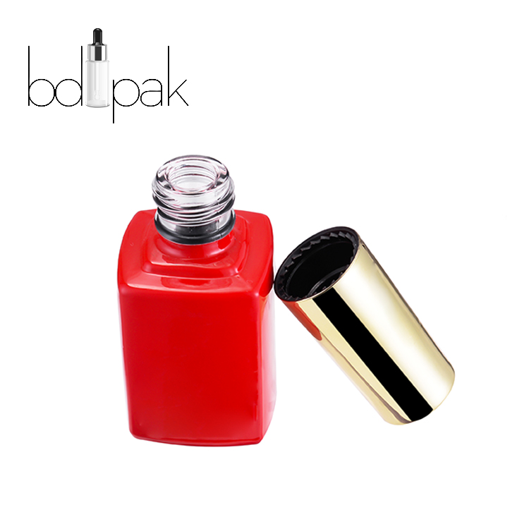 12ml Empty Fancy Custom Glass Nail Polish Bottle Design With White Or Gold Cap