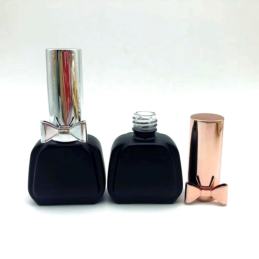 12ml Luxury Round Glass Nail Polish Bottle with Rhinestones Cap