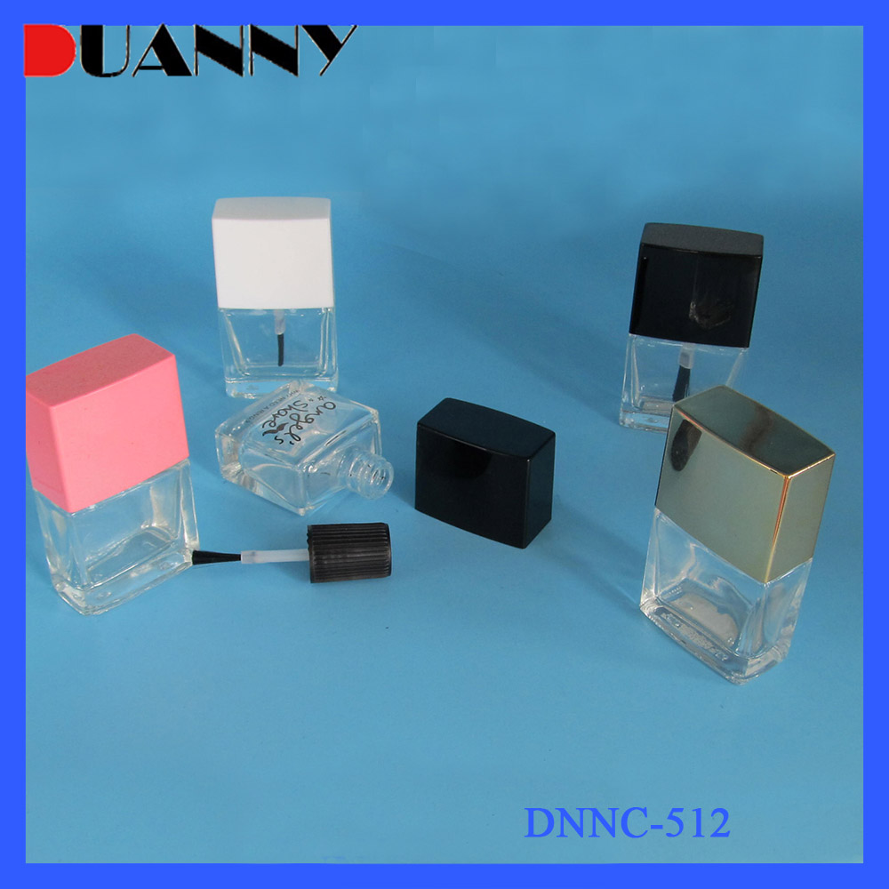 12ml Square Clear Glass Nail Polish Bottle
