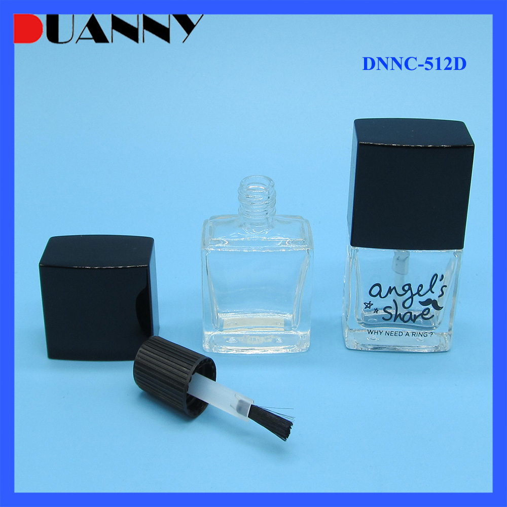 12ml Square Clear Glass Nail Polish Bottle