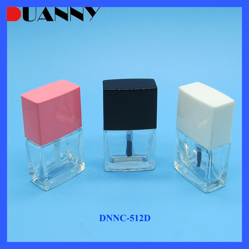 12ml Square Clear Glass Nail Polish Bottle