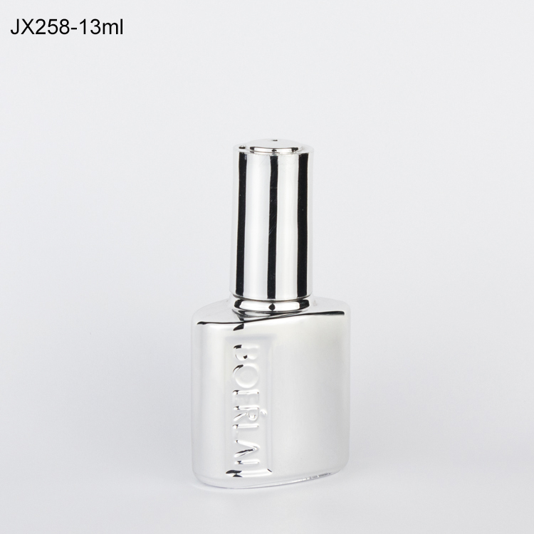 12ml custom made uv silver rose shape gel nail polish glass empty bottle