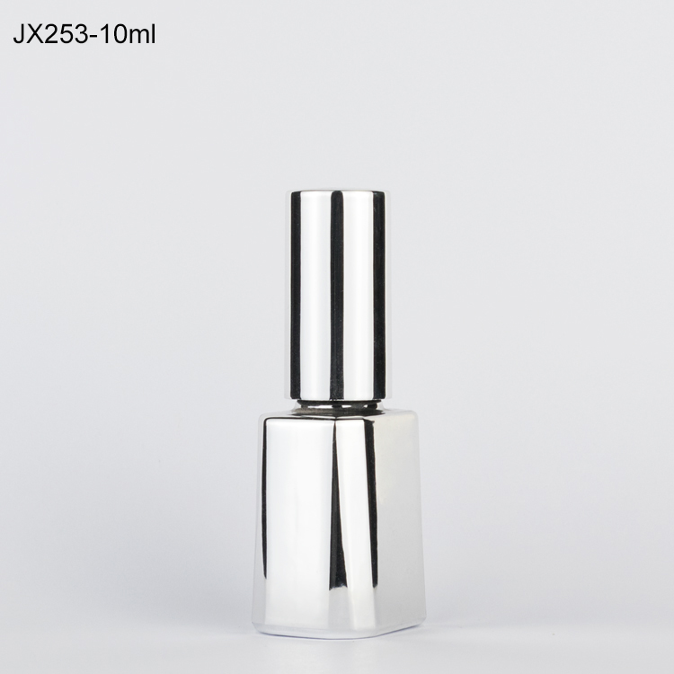 12ml custom made uv silver rose shape gel nail polish glass empty bottle