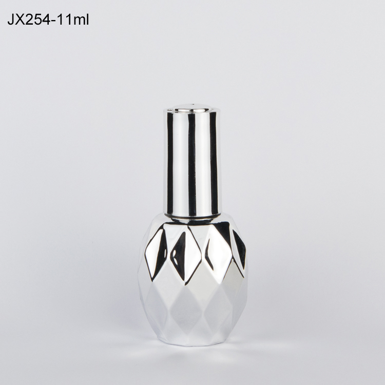 12ml custom made uv silver rose shape gel nail polish glass empty bottle
