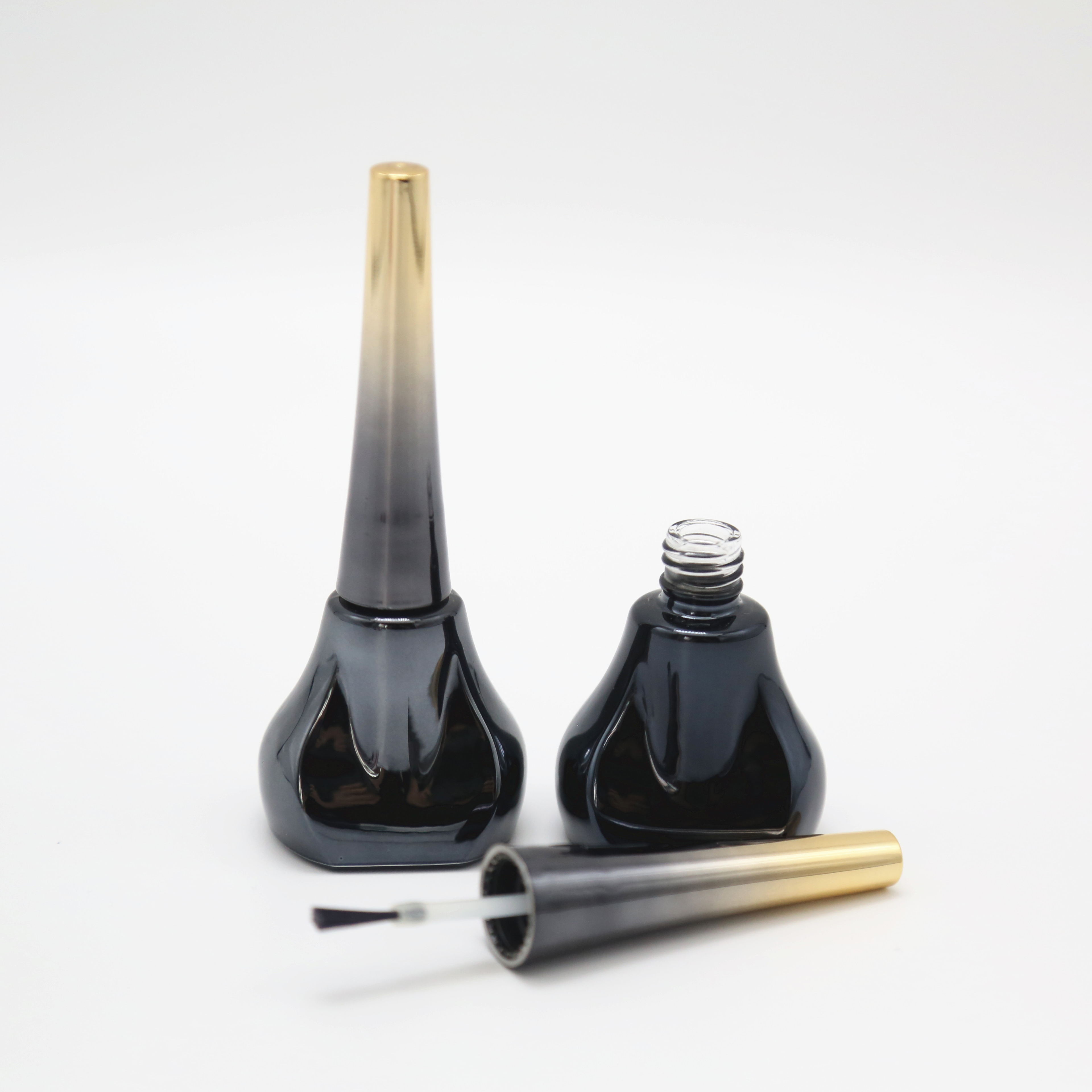 12ml empty black nail builder gel polish glass bottle samll MOQ