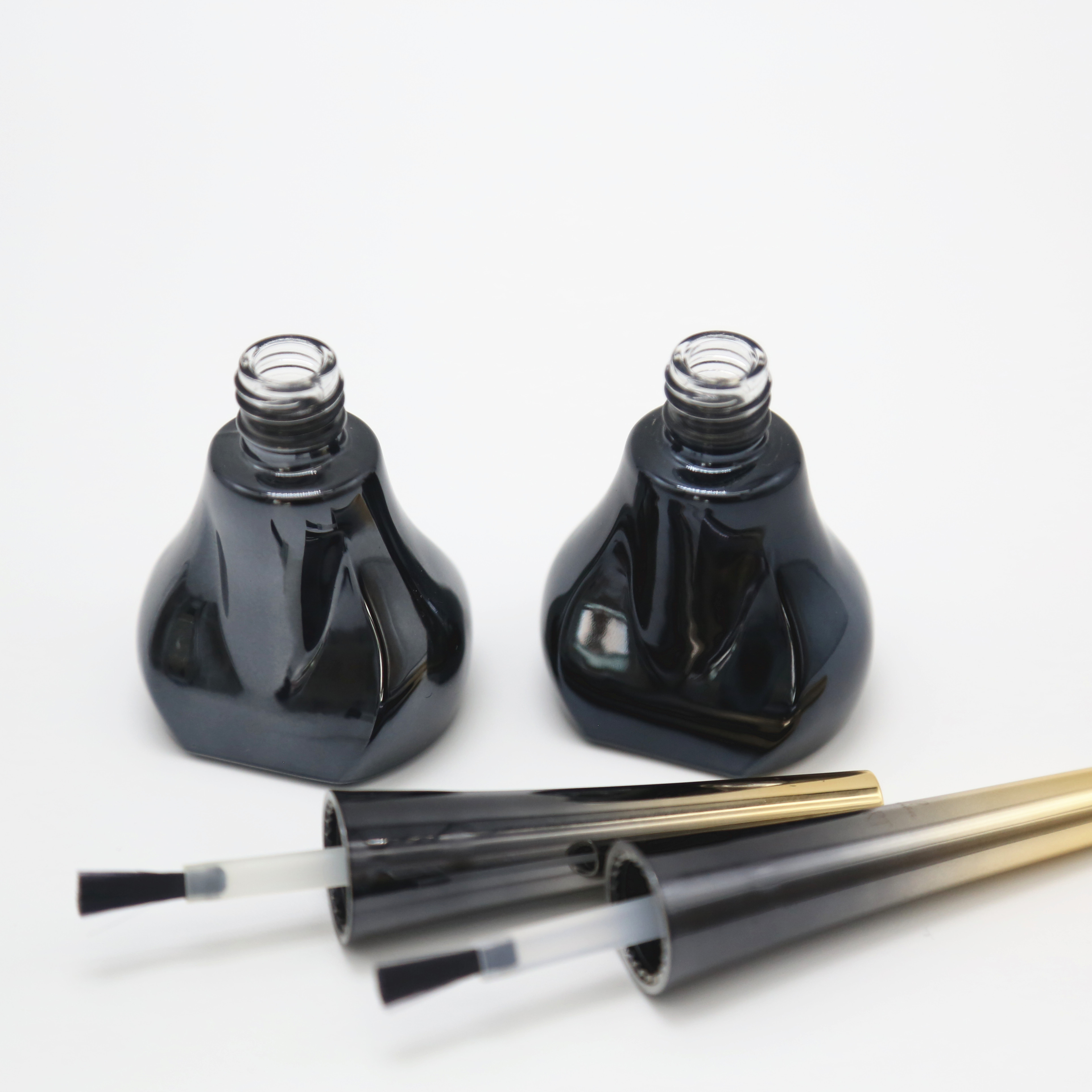 12ml empty black nail builder gel polish glass bottle samll MOQ