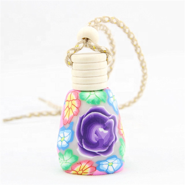 12ml empty polymer clay car hanging air freshener perfume car diffuser glass bottle
