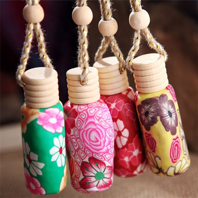 12ml empty polymer clay car hanging air freshener perfume car diffuser glass bottle