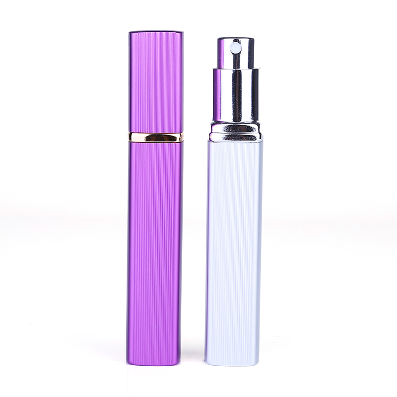 12ml gold aluminum square shaped can refillable spray bottle in stock
