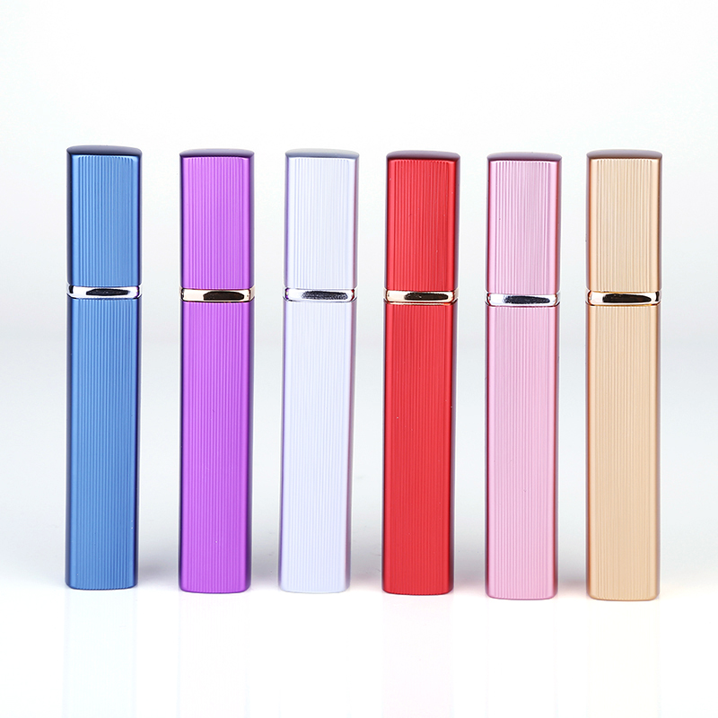 12ml gold aluminum square shaped can refillable spray bottle in stock