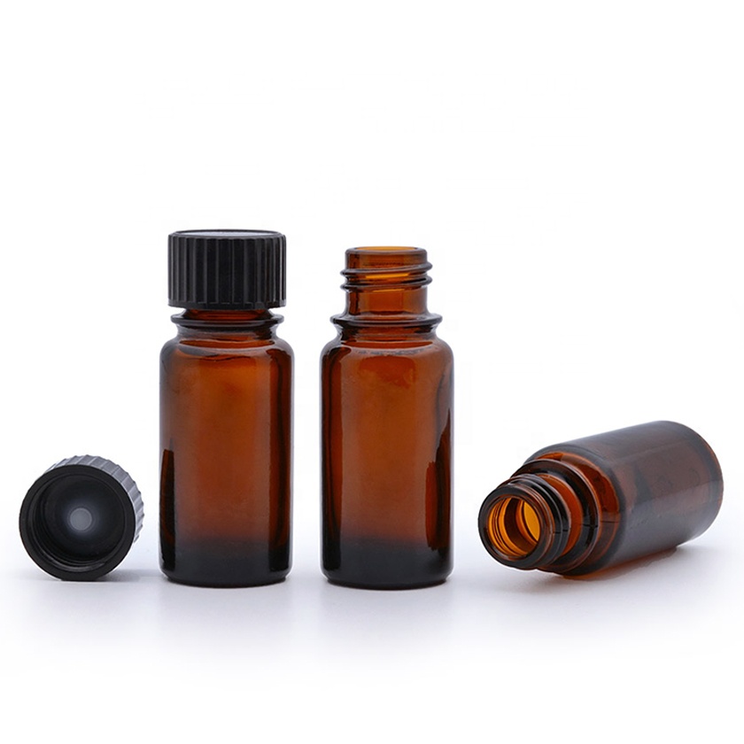 12ml small amber boston round essential oil glass bottle