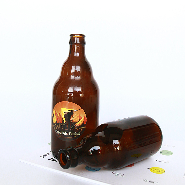12oz 330ml 500ml Fat Amber Glass Beer Bottle For Cold Brew Coffee With Crown Cap