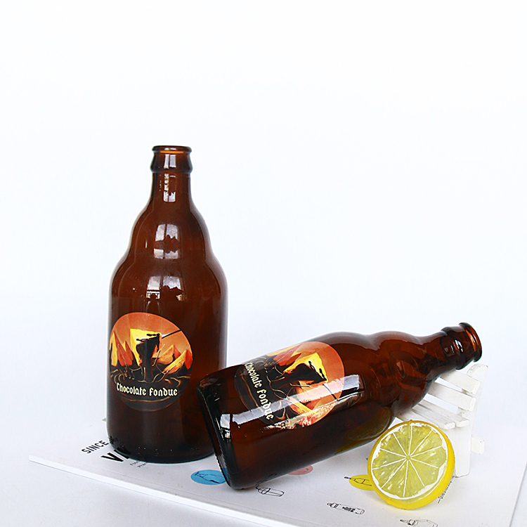 12oz 330ml 500ml Fat Amber Glass Beer Bottle For Cold Brew Coffee With Crown Cap