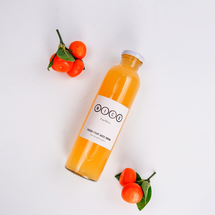 12oz 400ml Tall Milk Beverage Glass Bottles for Juce Glass Jars Bottles with White Cap  Label for Sparkling Juice Beverage