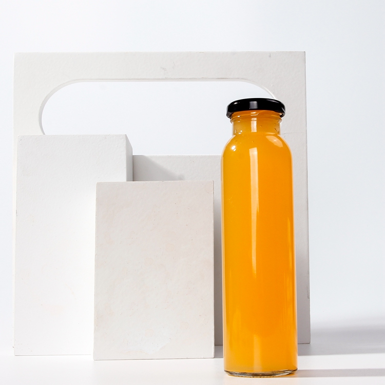 12oz 400ml Tall Milk Beverage Glass Bottles for Juce Glass Jars Bottles with White Cap Label for Sparkling Juice Beverage
