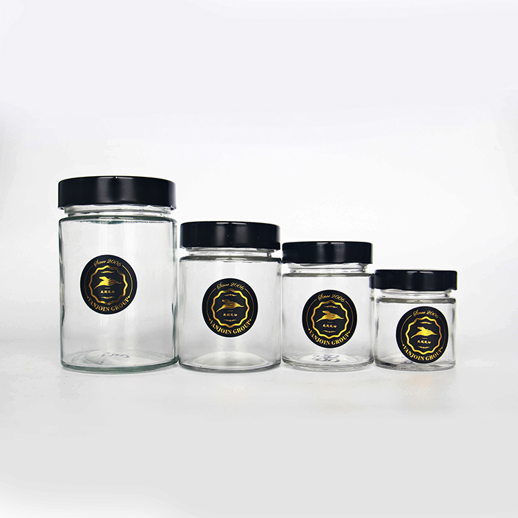 12oz Custom Logo Wide Mouth Peanut Butter Glass Jars with 58 DTO Cap