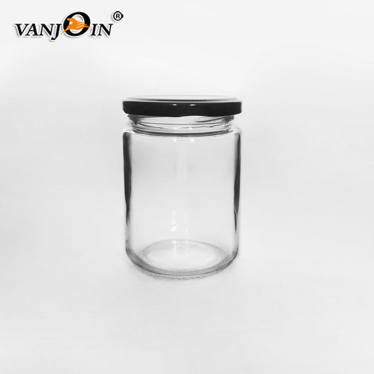12oz Empty Round Hermetic Pickle Food Jam Glass Storage Jar With Lug Lid
