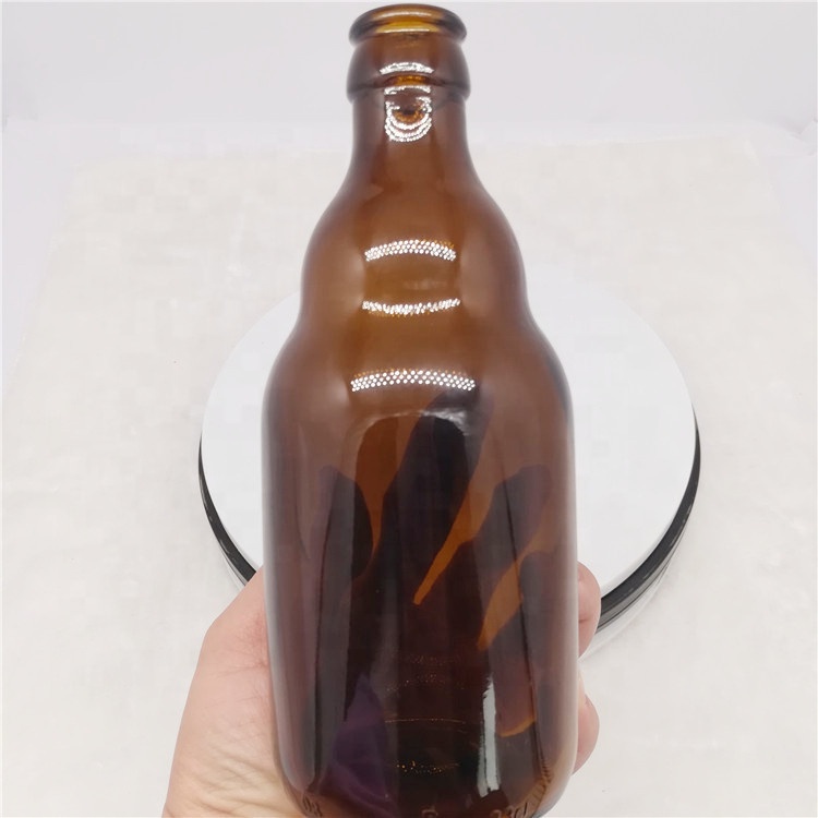 12oz chunky amber glass beer bottle