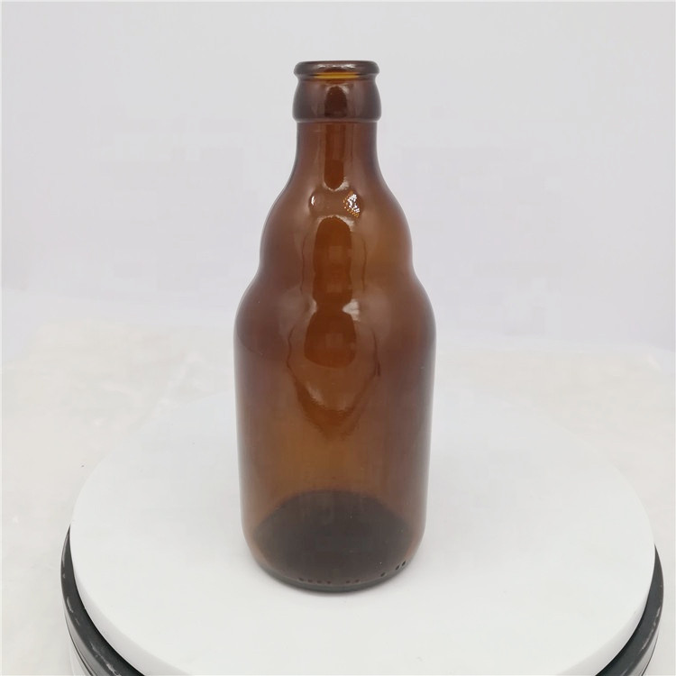 12oz chunky amber glass beer bottle