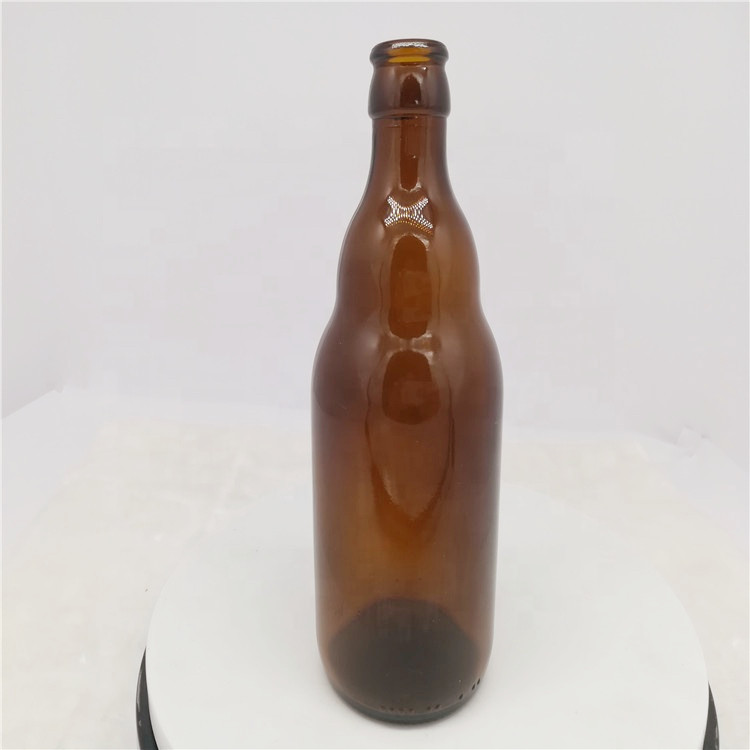 12oz chunky amber glass beer bottle
