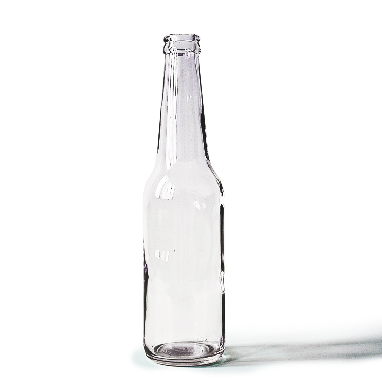 12oz transparent brown glass beer bottle with cap