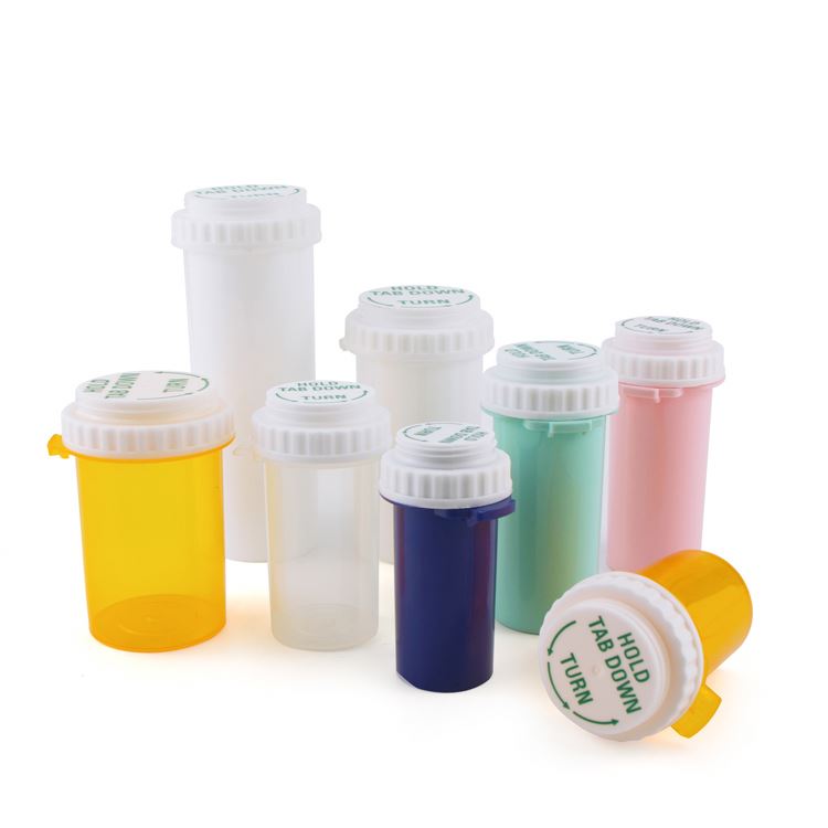 13 19 60 dram hold tab and turn down child bottle bottles vial vials hemp plastic smell proof weed container containers