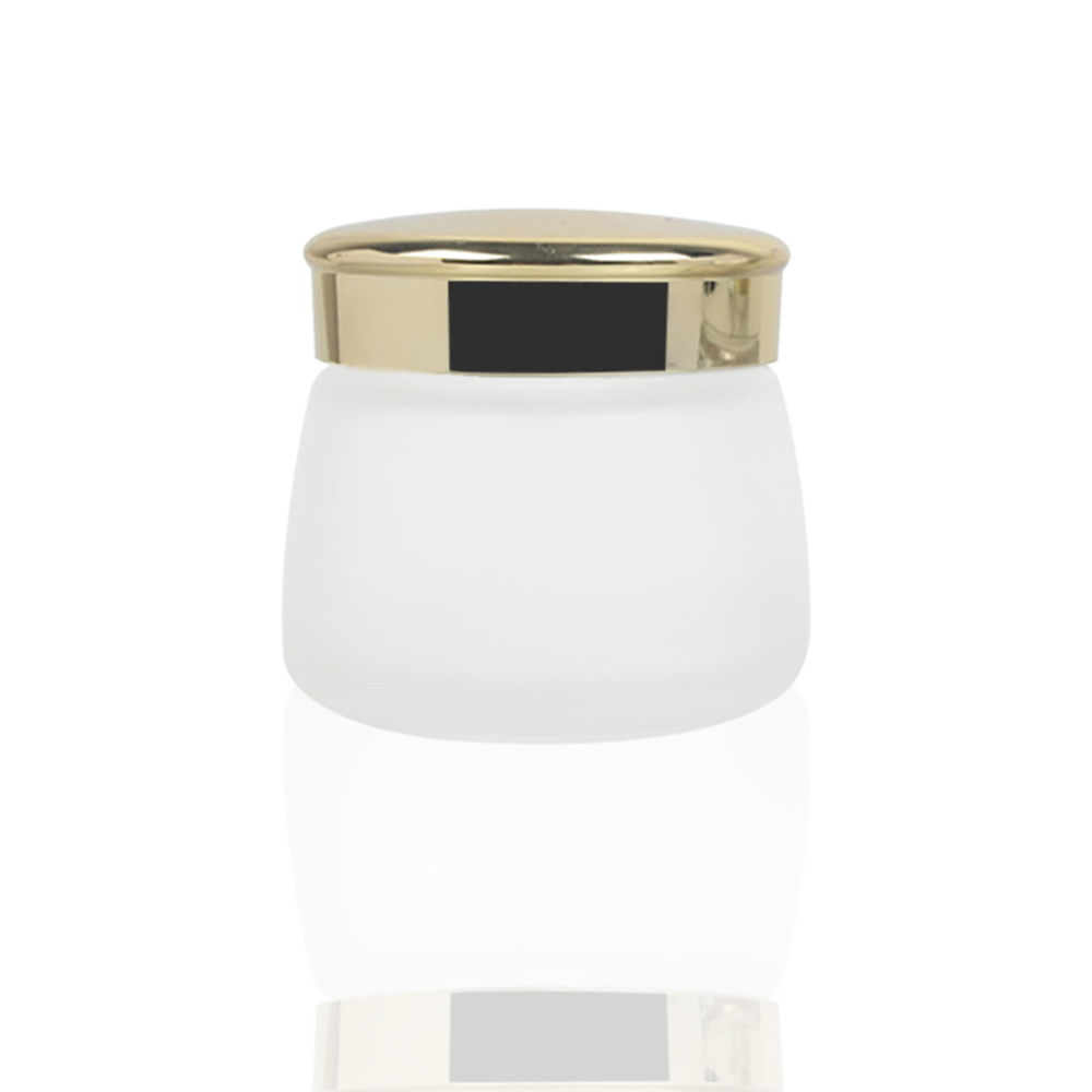 130g cosmetic glass frosted and clear cream jar packaging  with gold cap, face cream glass jar in stock