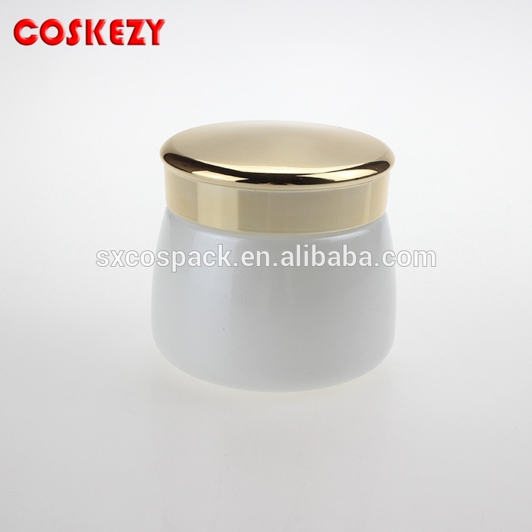 130g cosmetic glass frosted and clear cream jar packaging with gold cap, face cream glass jar in stock