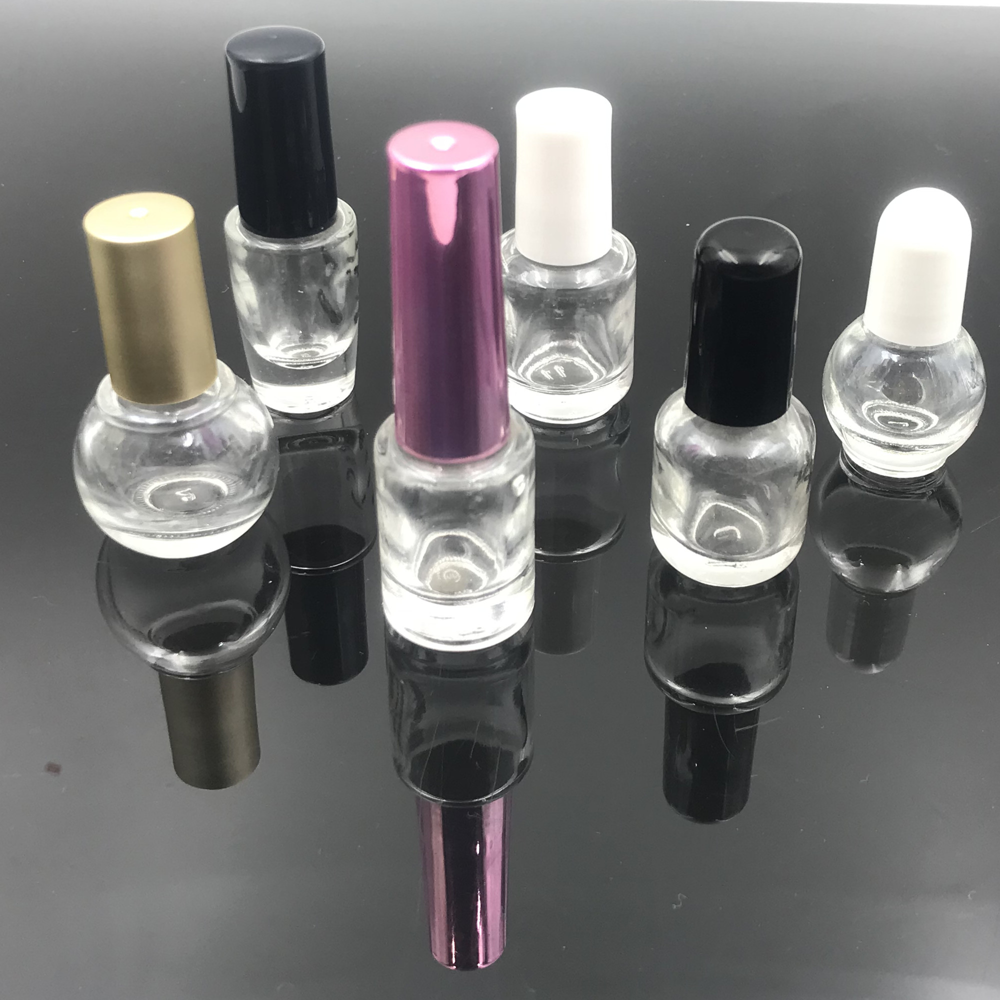 13ml free sample square shape nail polish glass bottle with white cap