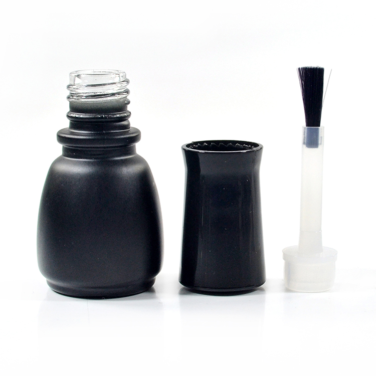 13teeth 7ml 9ml 10ml 14ml matte black transparent 5ml glass material uv gel nail polish bottle with brush and caps