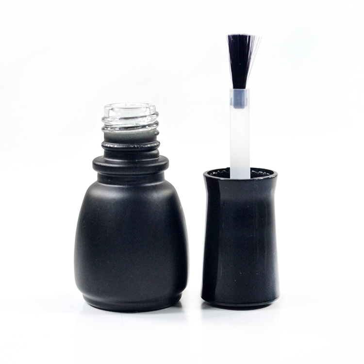 13teeth 7ml 9ml 10ml 14ml matte black transparent 5ml glass material uv gel nail polish bottle with brush and caps