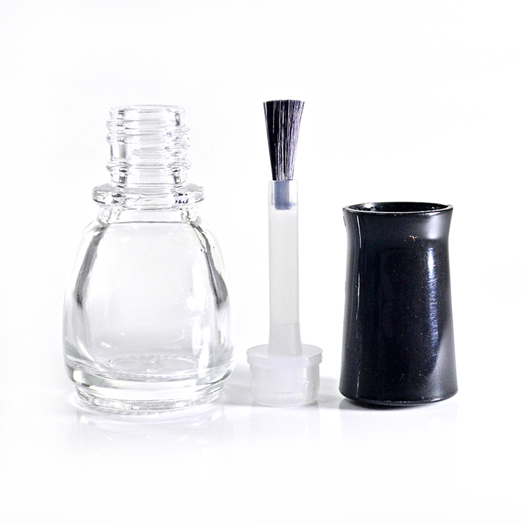 13teeth 7ml 9ml 10ml 14ml matte black transparent 5ml glass material uv gel nail polish bottle with brush and caps