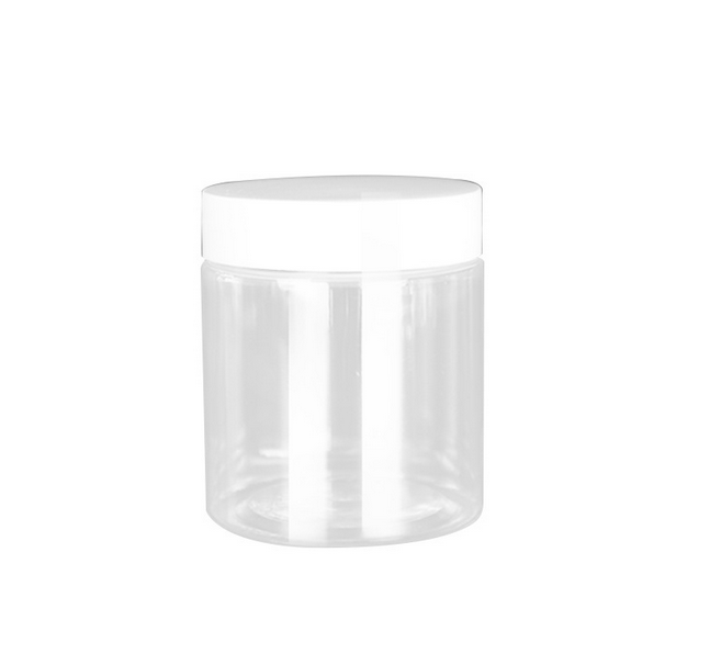 140ml clear transparent bath salt container with silver aluminum cap plastic black white clear lids