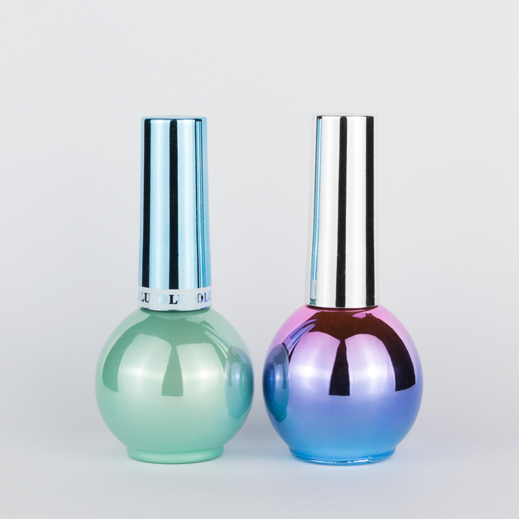 14ml special round ball shape design shiny uv plating gel polish bottle factory