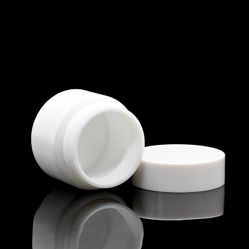 15 20 30 50 100 Cosmetic packaging ceramic round type 20g glass jar with white gold sliver black lid for skin care