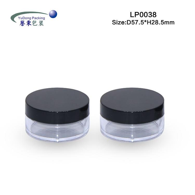 15-20g wholesale custom cosmetic loose powder packaging case plastic empty round loose powder jar with sifter