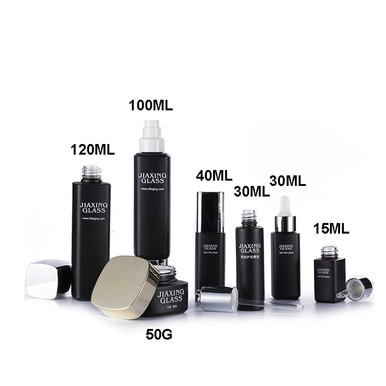 15 30 40 100 120 ml blue foundation serum cosmetic packaging makeup empty body glass lotion pump bottle with silver lid