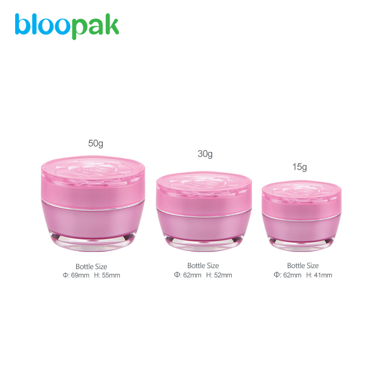 15 30 50 ml Round Charming acrylic Cream Jar Cosmetics Packaging Containers