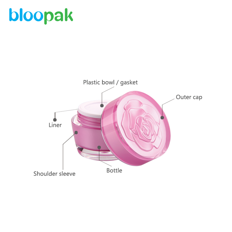 15 30 50 ml Round Charming acrylic Cream Jar Cosmetics Packaging Containers