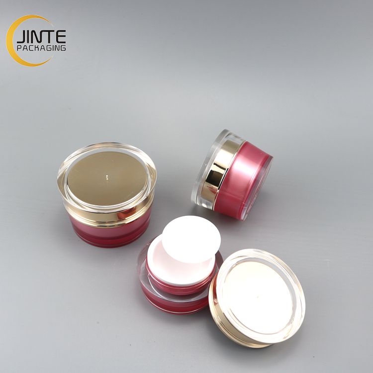 15/30/50g Round Type Sealing Plastic Jar with Lid Empty Cosmetic Packaging Gloss Pink Acrylic Cream Jar
