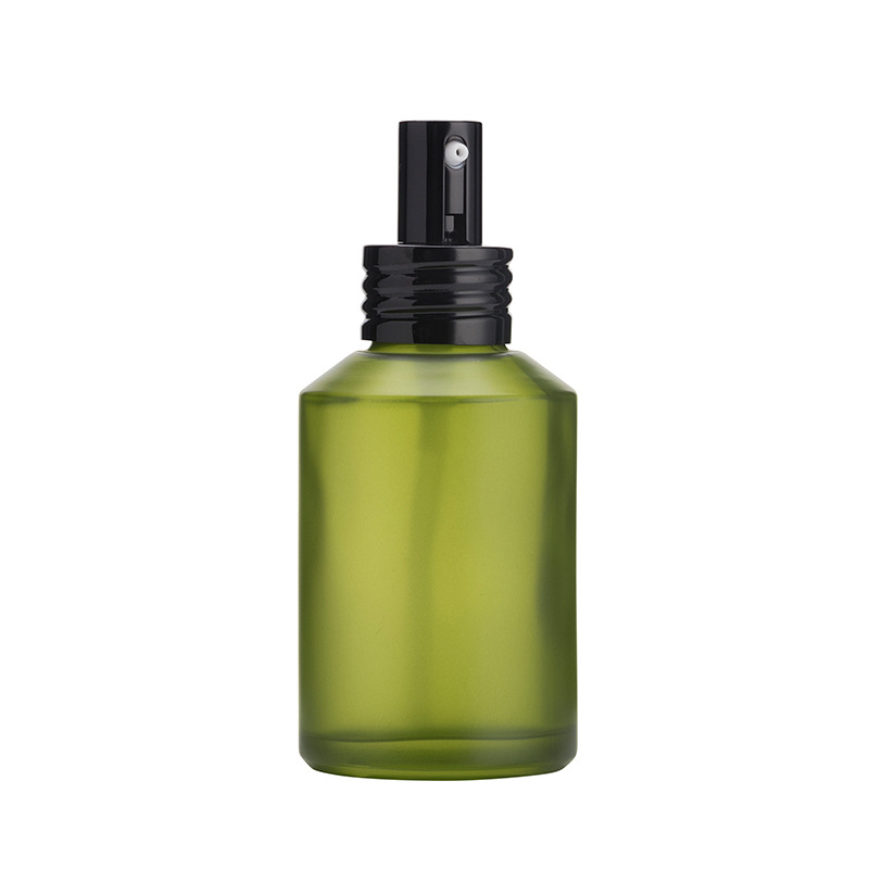 15 g 30g 50 g 100 g Frosted Green Glass Cosmetic Jars Face Cream Empty Jar with black lid