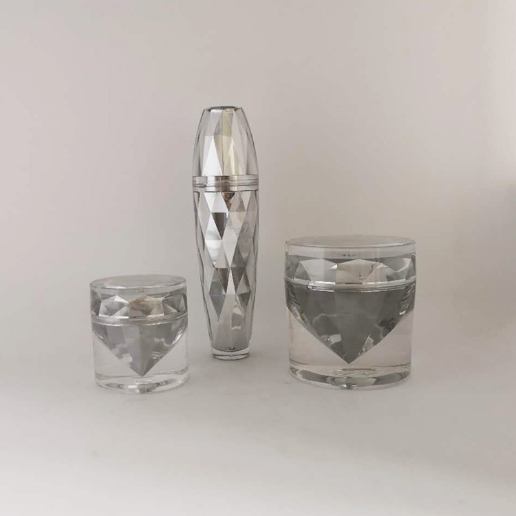 15 g 50g luxury silver acrylic diamond cosmetic containers wholesale