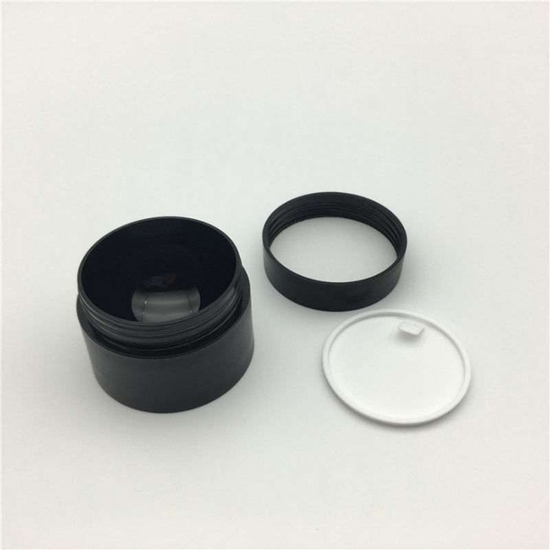 15 grams 30g one ounce 50g black colour cosmetic frosted matte plastic jars