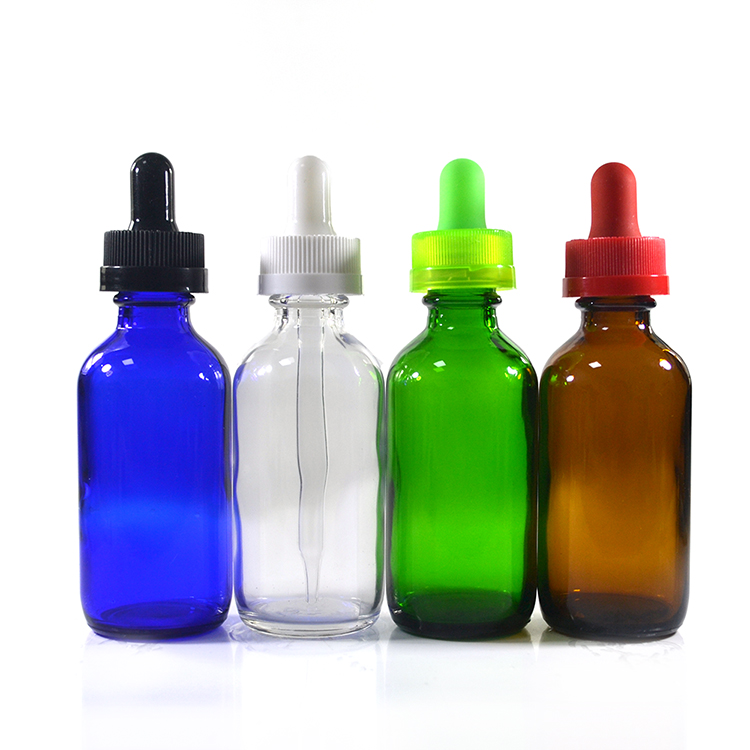 15 ml 30ml 60 ml 120ml 1 oz 2 oz 4 oz green clear amber blue boston round glass bottles with glass pipette childproof cap