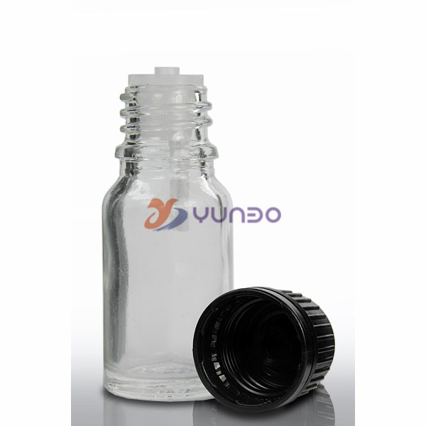 15 ml Clear Glass Dropper Bottle With 18mm Black Temper Evident Dropper Cap