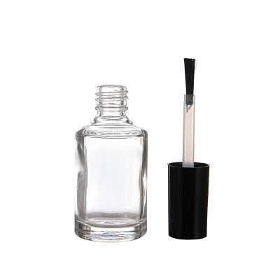 15 ml amber clear black empty glass uv gel nail polish bottle with brush