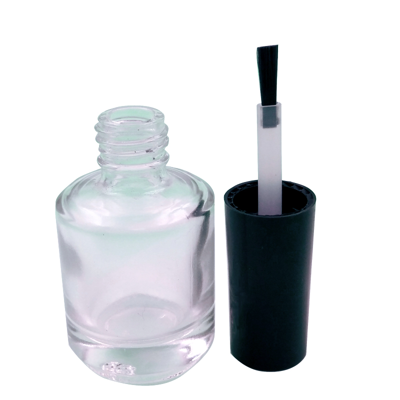 15 ml amber clear black empty glass uv gel nail polish bottle with brush